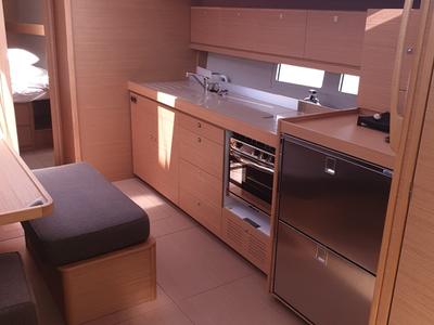 Galley of Millennium Falcon, a Dufour 460 GL sailboat at Municipal Unit of Ellomenos, Greece