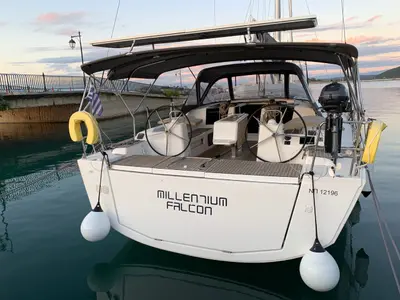 Cockpit of Millennium Falcon, a Dufour 460 GL sailboat at Municipal Unit of Ellomenos, Greece