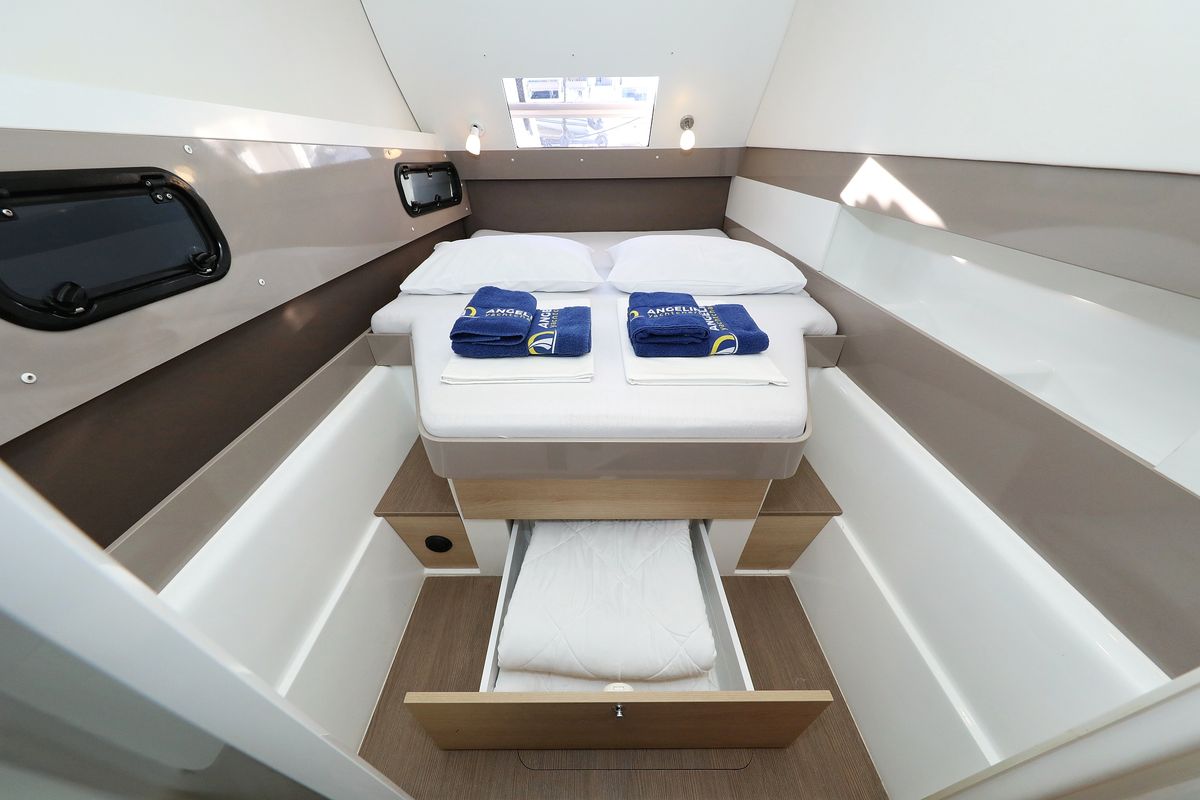 Cabin on Indigo Star, a Bali 4.0 catamaran at Općina Rogoznica, Croatia
