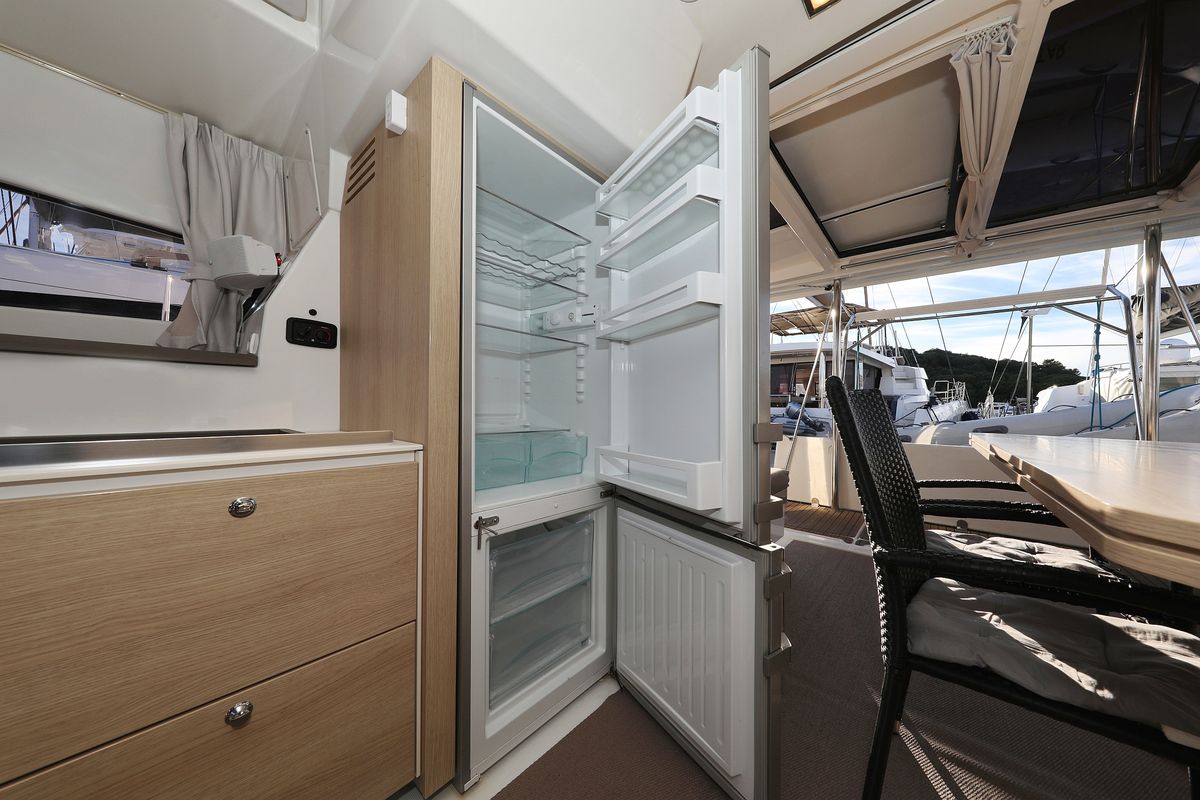 Galley of Indigo Star, a Bali 4.0 catamaran at Općina Rogoznica, Croatia