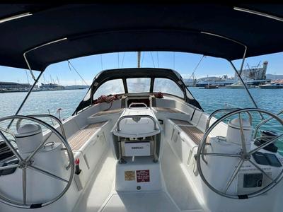 Cockpit of FREYA, a Jeanneau Sun Odyssey 42DS sailboat at Volos Municipality, Greece