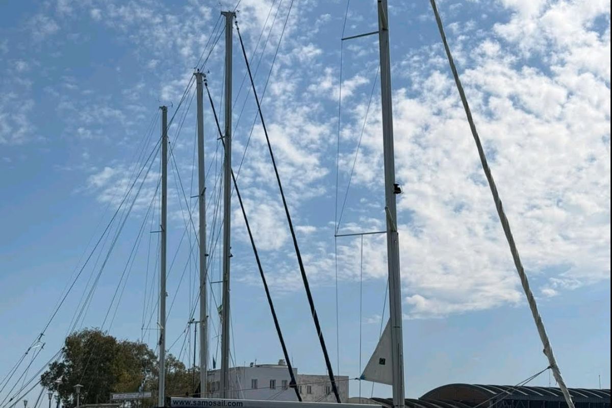 Exterior view of FREYA, a Jeanneau Sun Odyssey 42DS sailboat at Volos Municipality, Greece