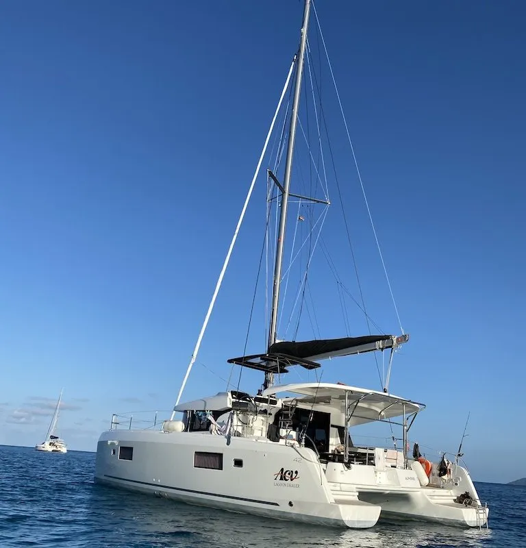 Exterior view of Alphonse, a Lagoon 42 catamaran at Seychelles, Mahe, Seychelles