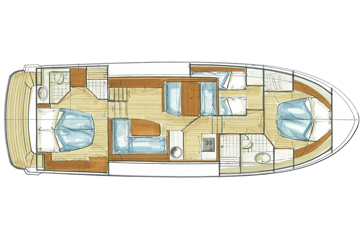 Floor plan of Katharina, a Linssen Grand Sturdy 40.9 AC other at Kinrooi, Belgium
