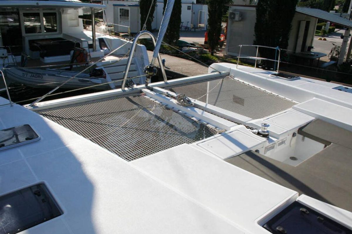 Deck of Matarma, a Lagoon 52F catamaran at Lavreotiki Municipal Unit, Greece