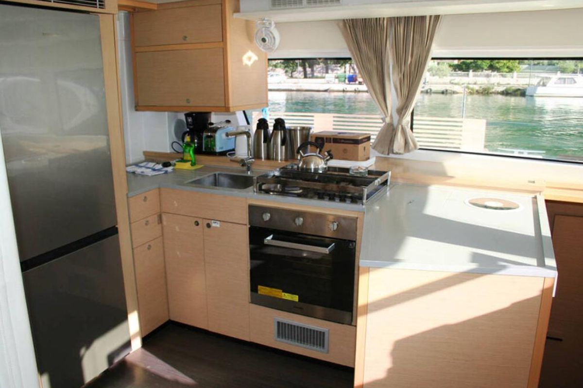 Galley of Matarma, a Lagoon 52F catamaran at Lavreotiki Municipal Unit, Greece