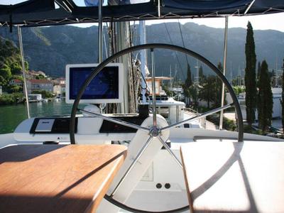 Cockpit of Matarma, a Lagoon 52F catamaran at Lavreotiki Municipal Unit, Greece