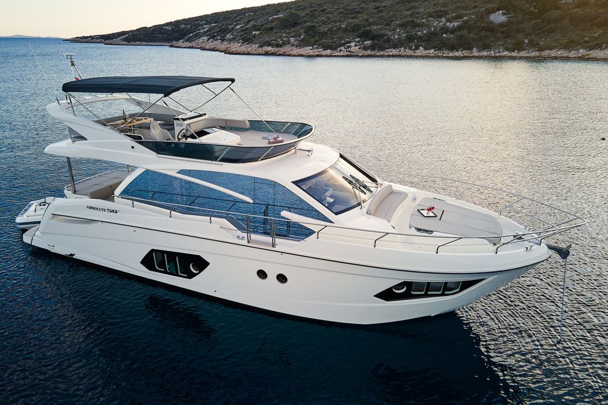 Exterior view of Viva La Vida, a Absolute Yachts Absolute 50 Fly yacht at Podstrana - Miljevac, Croatia