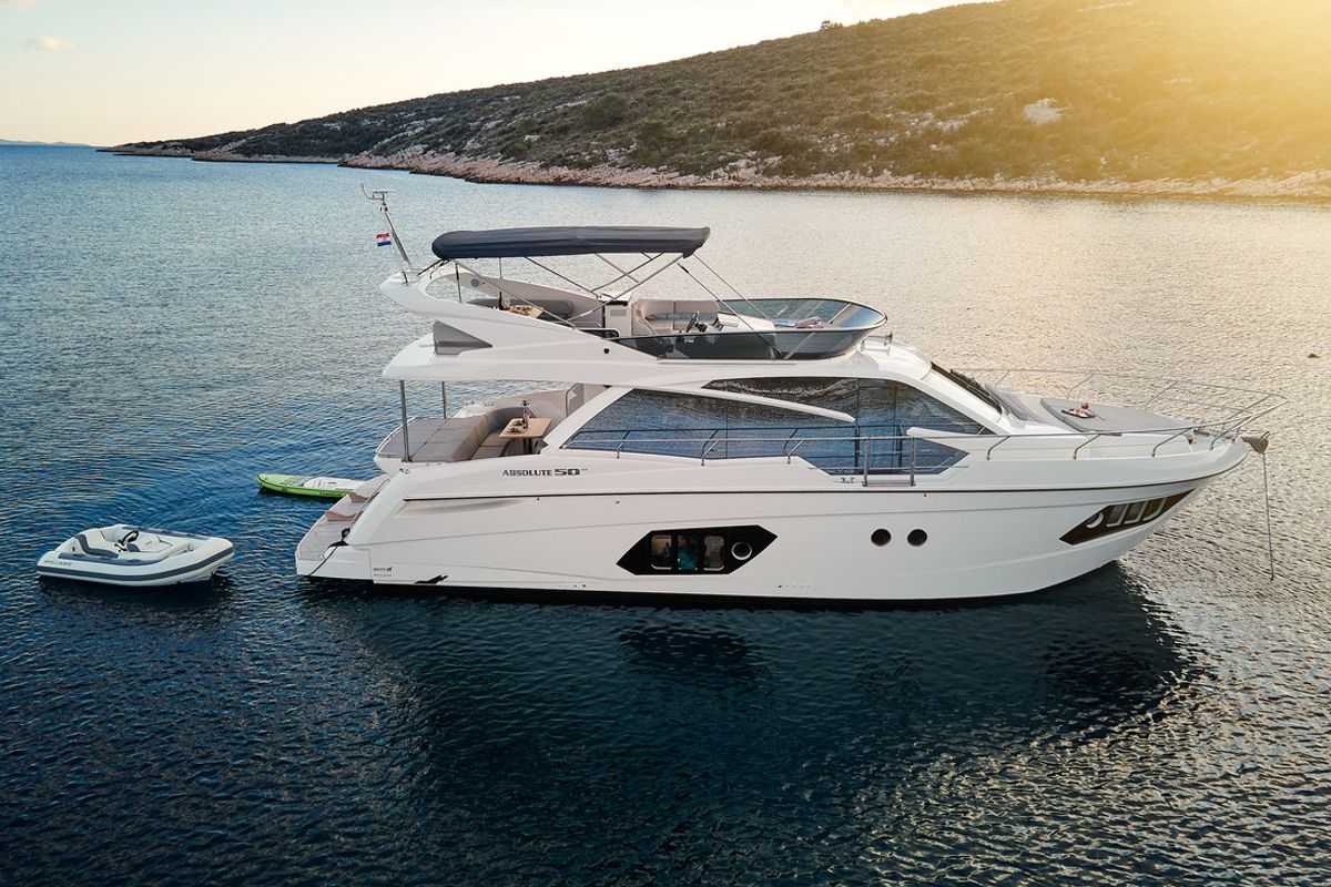 Exterior view of Viva La Vida, a Absolute Yachts Absolute 50 Fly yacht at Podstrana - Miljevac, Croatia
