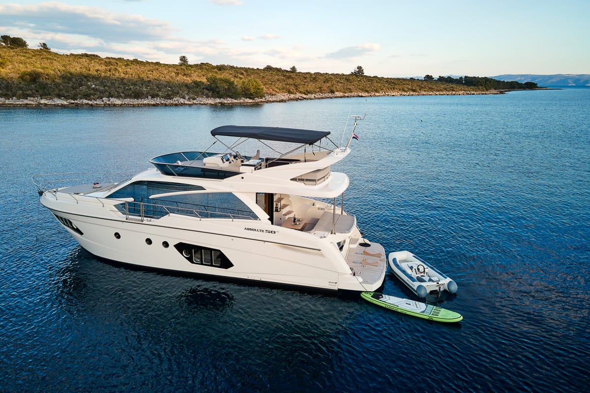 Exterior view of Viva La Vida, a Absolute Yachts Absolute 50 Fly yacht at Podstrana - Miljevac, Croatia