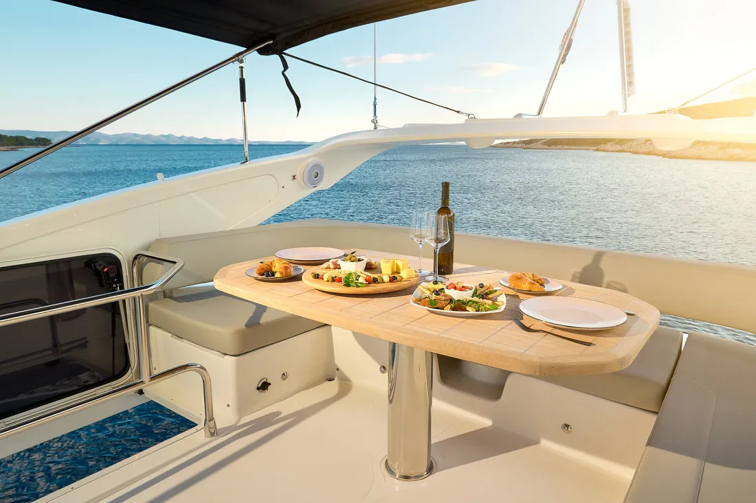 Deck of Viva La Vida, a Absolute Yachts Absolute 50 Fly yacht at Podstrana - Miljevac, Croatia