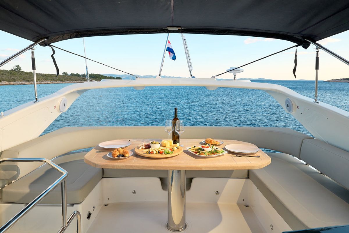 Deck of Viva La Vida, a Absolute Yachts Absolute 50 Fly yacht at Podstrana - Miljevac, Croatia