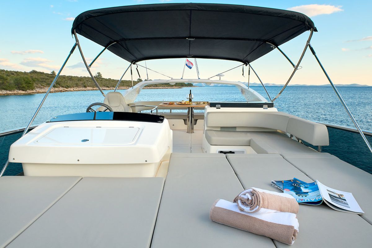 Deck of Viva La Vida, a Absolute Yachts Absolute 50 Fly yacht at Podstrana - Miljevac, Croatia