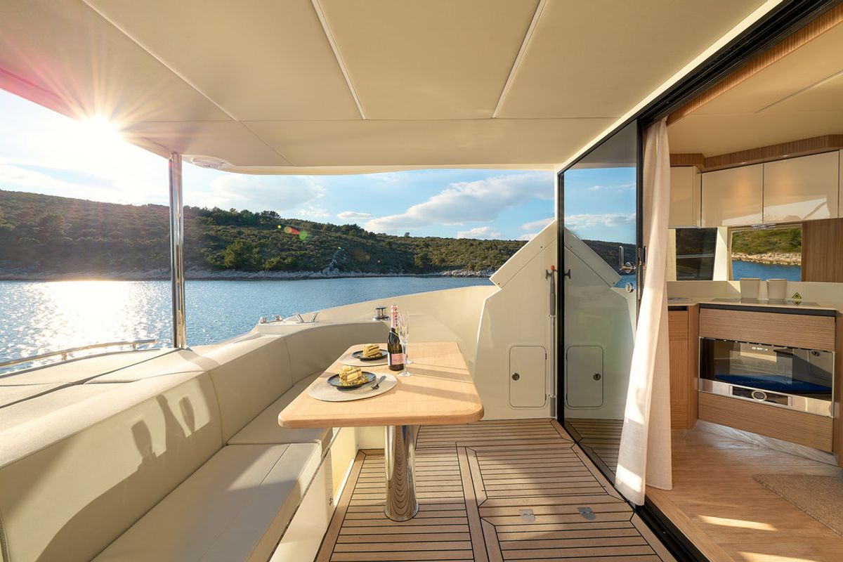Deck of Viva La Vida, a Absolute Yachts Absolute 50 Fly yacht at Podstrana - Miljevac, Croatia