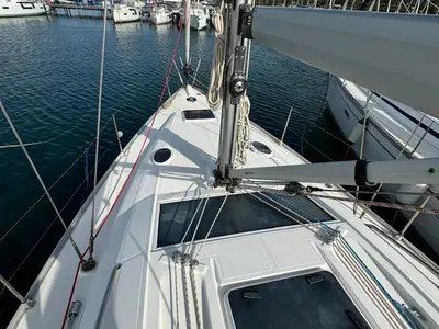 Salon of Sinje Sanje, a Elan 384 Impression sailboat at Punat, Croatia