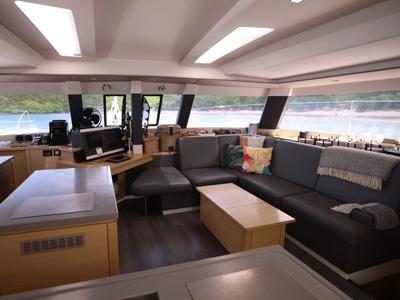 Salon of Purpose, a Fountaine Pajot Saba 50 catamaran at Grand Anse, Grenada