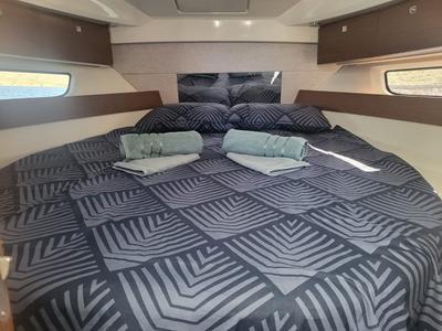 Cabin on Whiskey, a Jeanneau Merry Fisher 895 motorboat at Novi Vinodolski, Croatia