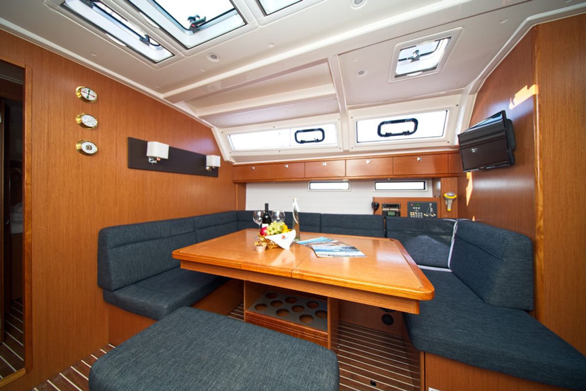 Salon of MH 51, a Bavaria Cruiser 46 sailboat at Murter, Croatia
