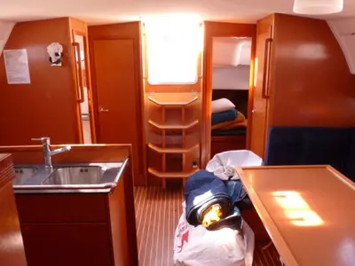 Galley of Sissi, a Bavaria 51 Cruiser sailboat at Gouvia, Greece