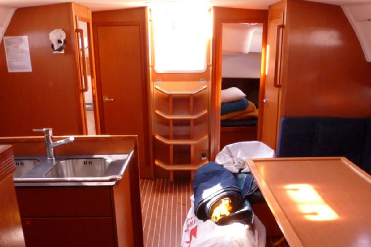 Galley of Sissi, a Bavaria 51 Cruiser sailboat at Gouvia, Greece