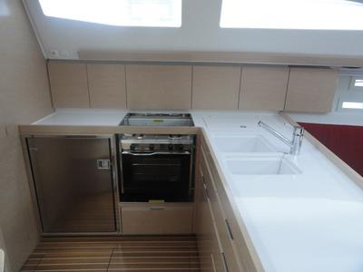 Galley of Reina, a Elan 444 Impression sailboat at Grad Pula, Croatia