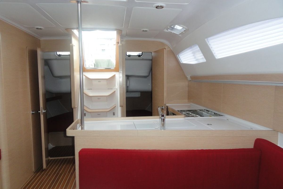 Salon of Reina, a Elan 444 Impression sailboat at Grad Pula, Croatia
