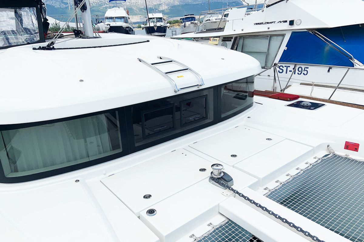 Deck of Candy, a Lagoon 40 catamaran at Split, Croatia