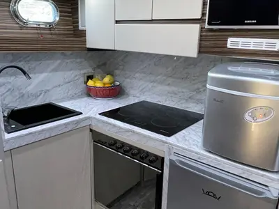 Galley of Premium, a Gulet Mangusta 65 yacht at Salerno, Italy