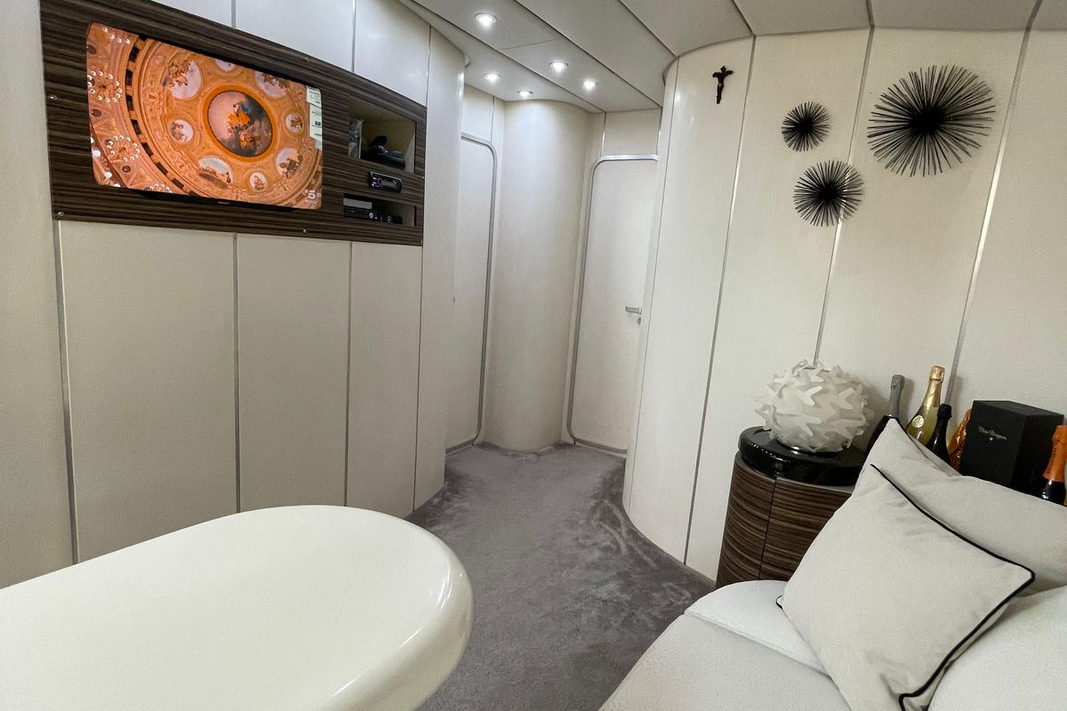 Salon of Premium, a Gulet Mangusta 65 yacht at Salerno, Italy
