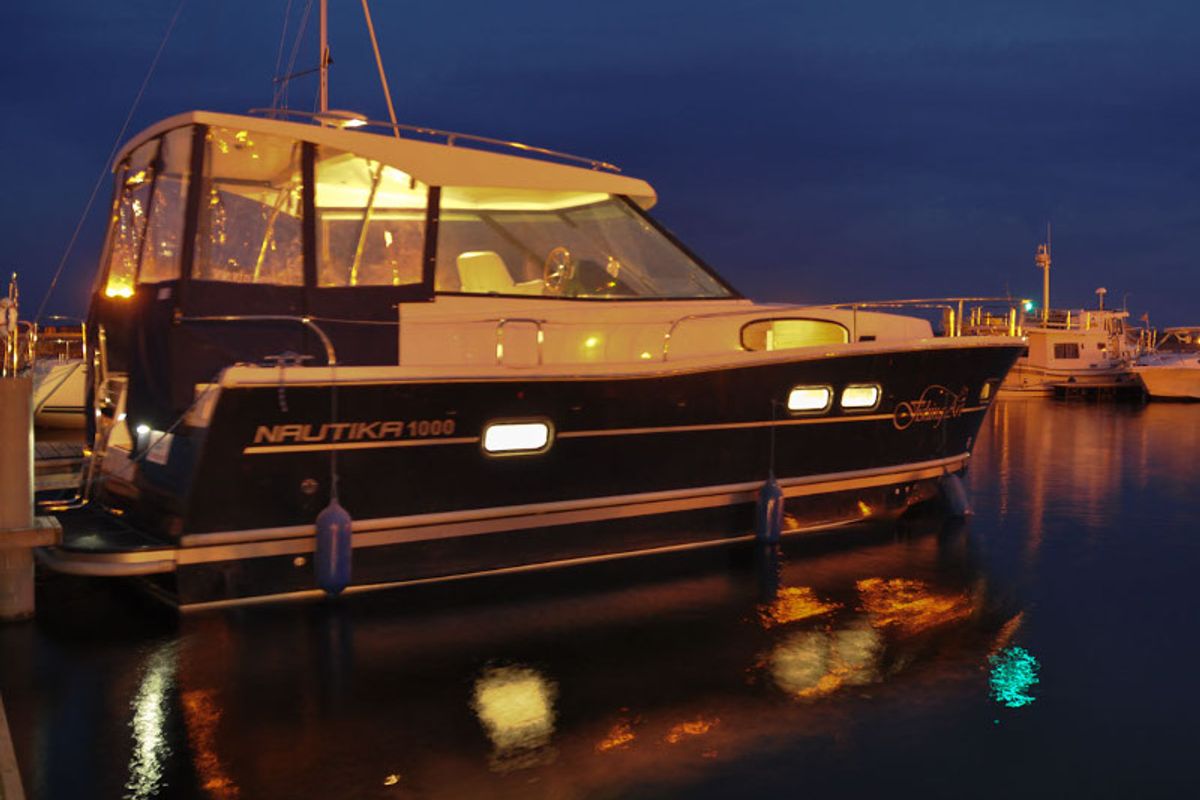 Exterior view of Nautika 1000, a Delphia Yachts Nautika 1000 motorboat at Wilkasy, Poland