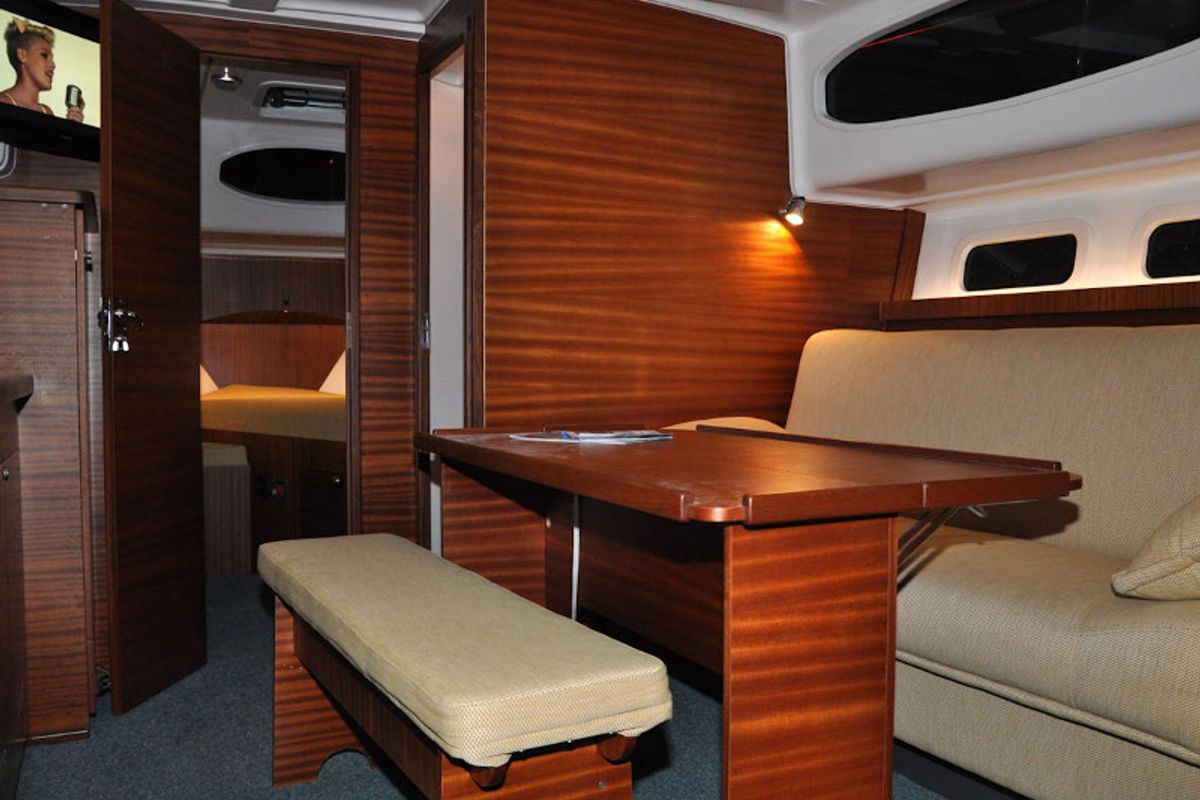 Salon of Nautika 1000, a Delphia Yachts Nautika 1000 motorboat at Wilkasy, Poland
