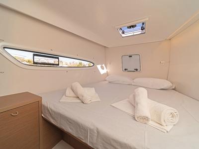 Cabin on Phoebe, a Excess 14 catamaran at Preveza, Greece