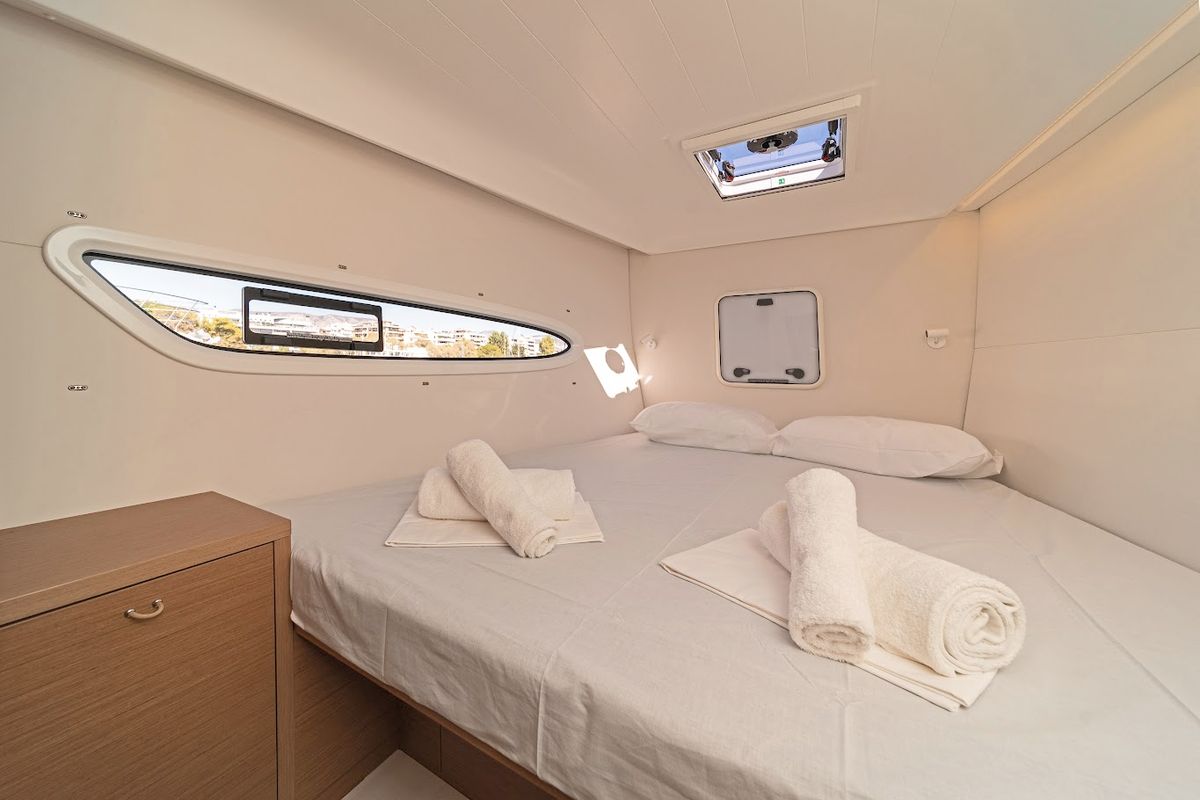 Cabin on Phoebe, a Excess 14 catamaran at Preveza, Greece