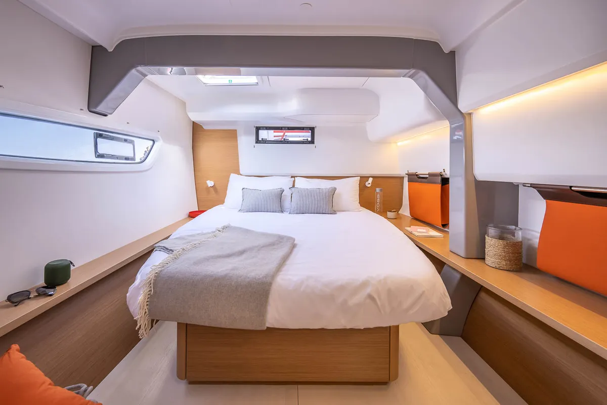 Cabin on Phoebe, a Excess 14 catamaran at Preveza, Greece