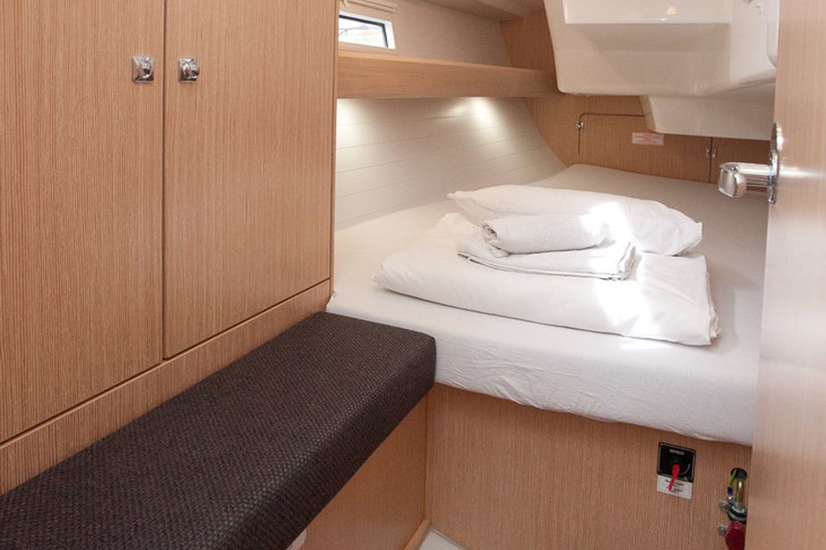 Salon of Aston, a Bavaria Cruiser 34 Style sailboat at Zadar, Croatia
