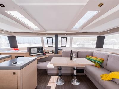 Salon of Sunny Wave, a Fountaine Pajot Saona 47 catamaran at Seget Donji, Croatia