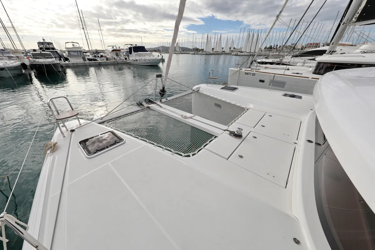 Exterior view of Sperm Whale, a Lagoon 42 catamaran at Općina Sukošan, Croatia