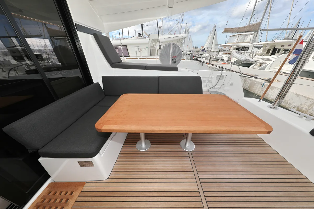 Deck of Sperm Whale, a Lagoon 42 catamaran at Općina Sukošan, Croatia