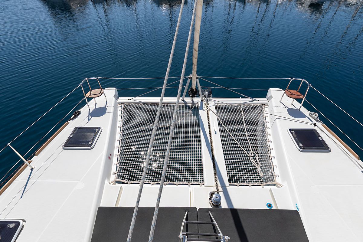 Deck of Monarch 2020, a Lagoon 40 catamaran at Primošten, Croatia