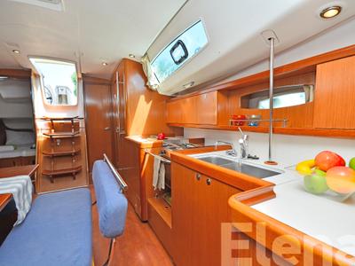 Galley of Elena, a Beneteau Oceanis 43 sailboat at Athens, Greece