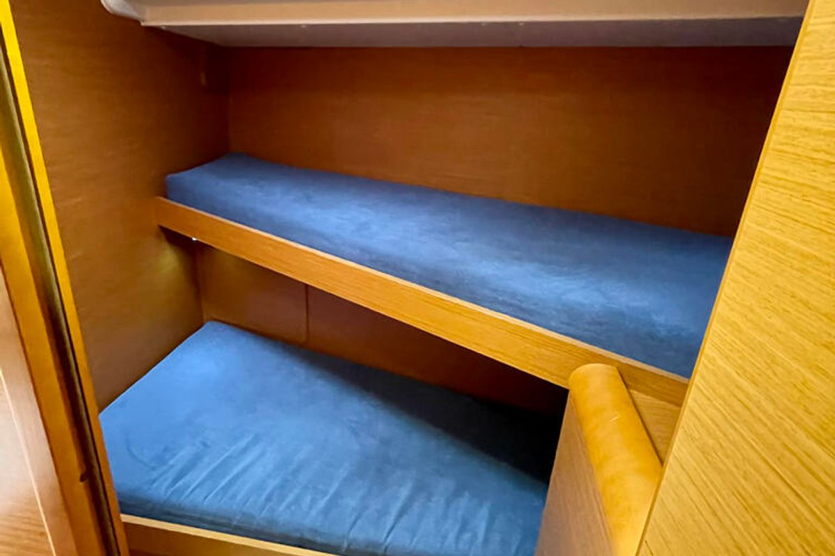 Cabin on Bruce, a Jeanneau Sun Odyssey 439 sailboat at Heiligenhafen, Germany