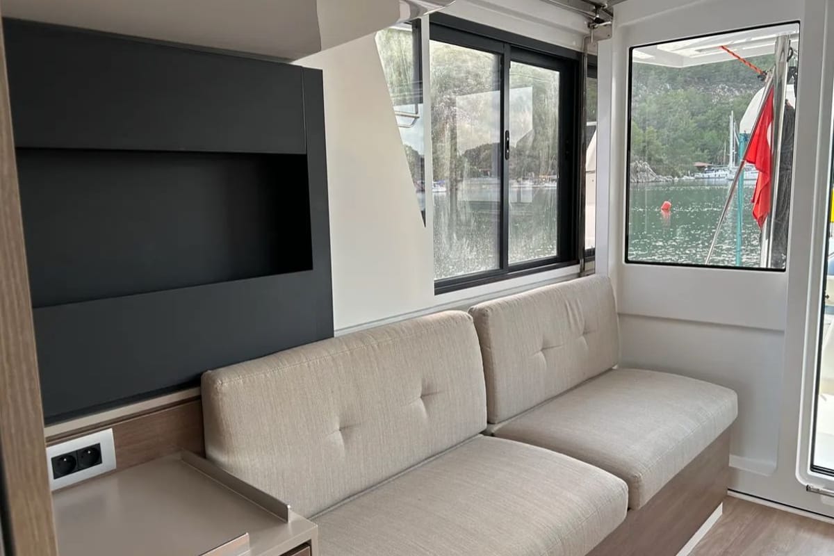 Galley of Sail Spazio, a Bali 4.2 catamaran at Marmaris, Turkey