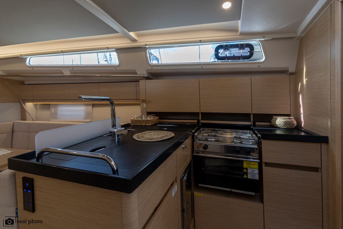 Galley of Tecla - Water maker, Solar Panel - BOTH SAILS triradial, Retractabile Bow Trust, a Hanse Yachts Hanse 388 sailboat…