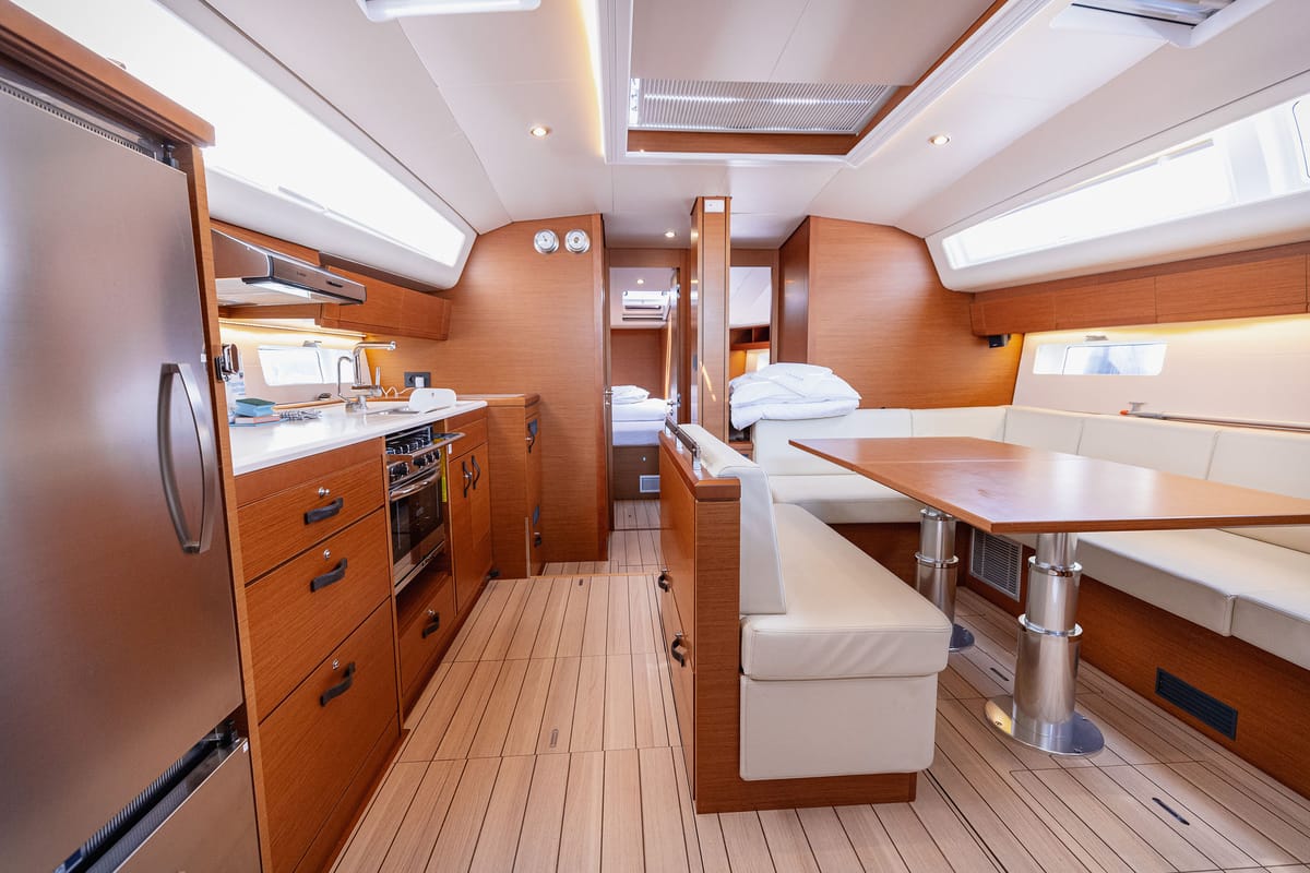 Galley of Il Gatto, a Jeanneau 54 sailboat at Grad Kaštela, Croatia
