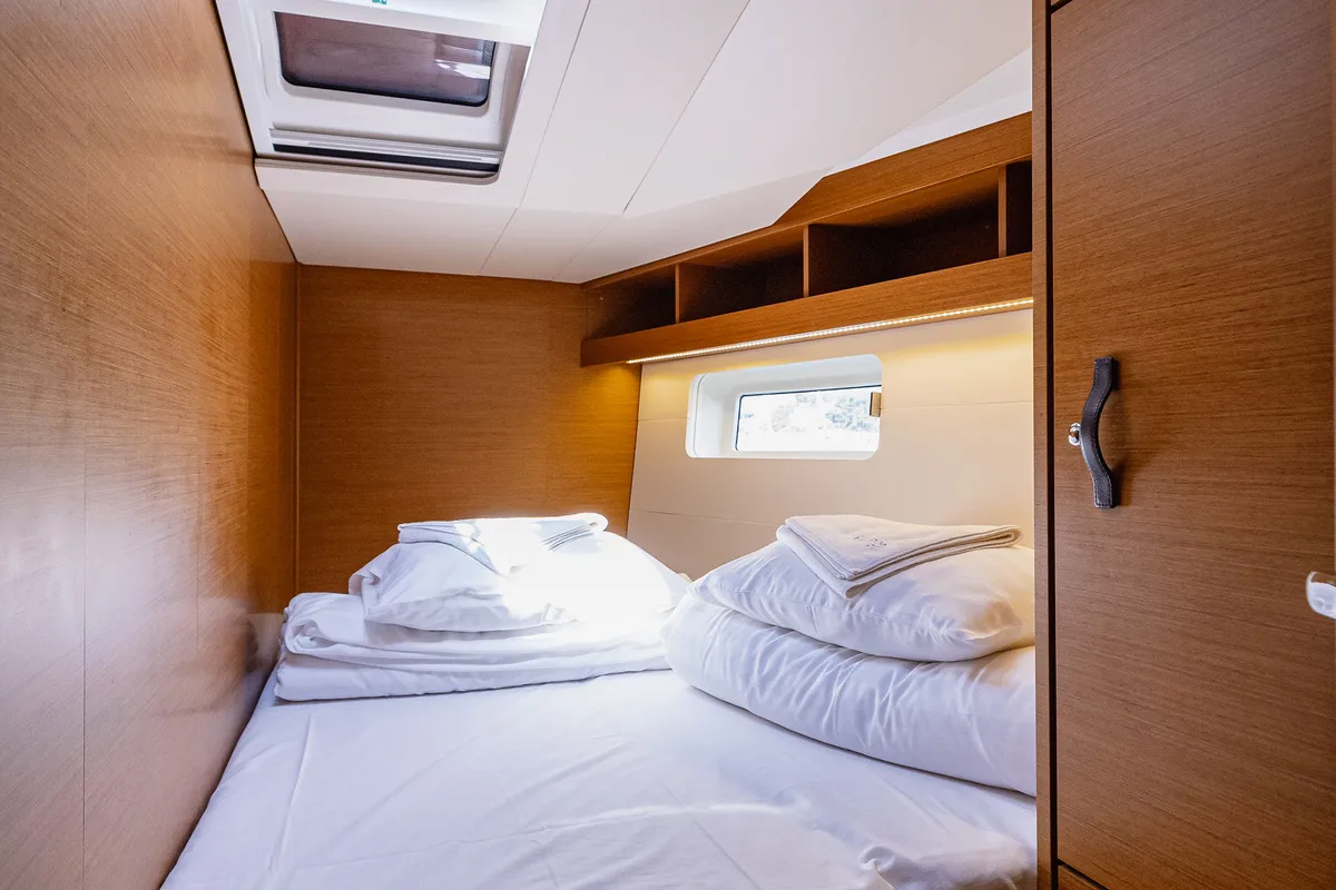 Cabin on Il Gatto, a Jeanneau 54 sailboat at Grad Kaštela, Croatia
