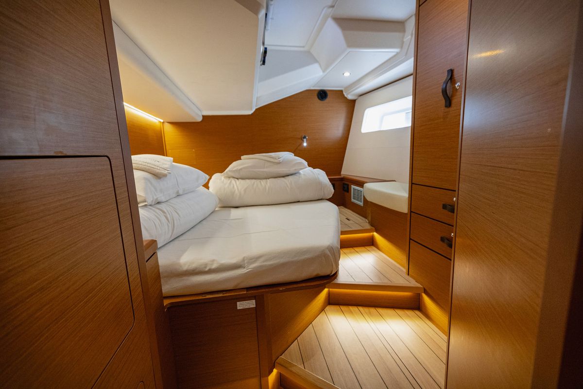 Cabin on Il Gatto, a Jeanneau 54 sailboat at Grad Kaštela, Croatia