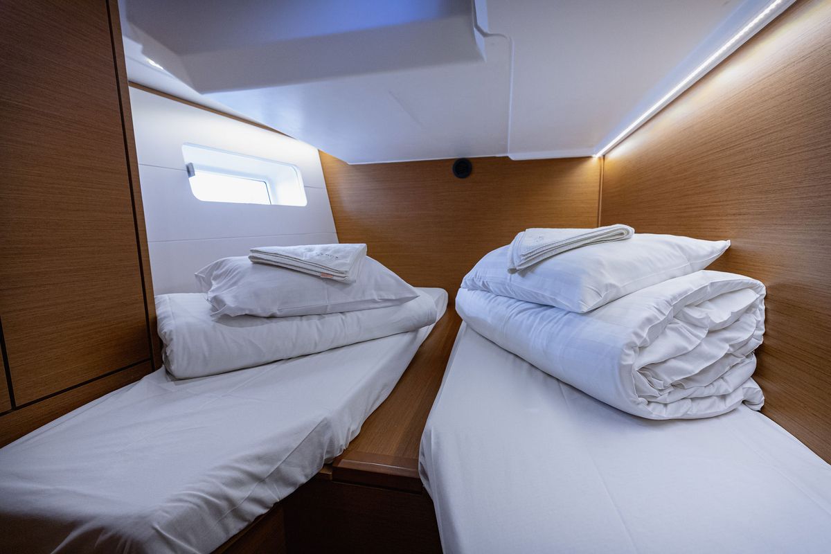 Cabin on Il Gatto, a Jeanneau 54 sailboat at Grad Kaštela, Croatia
