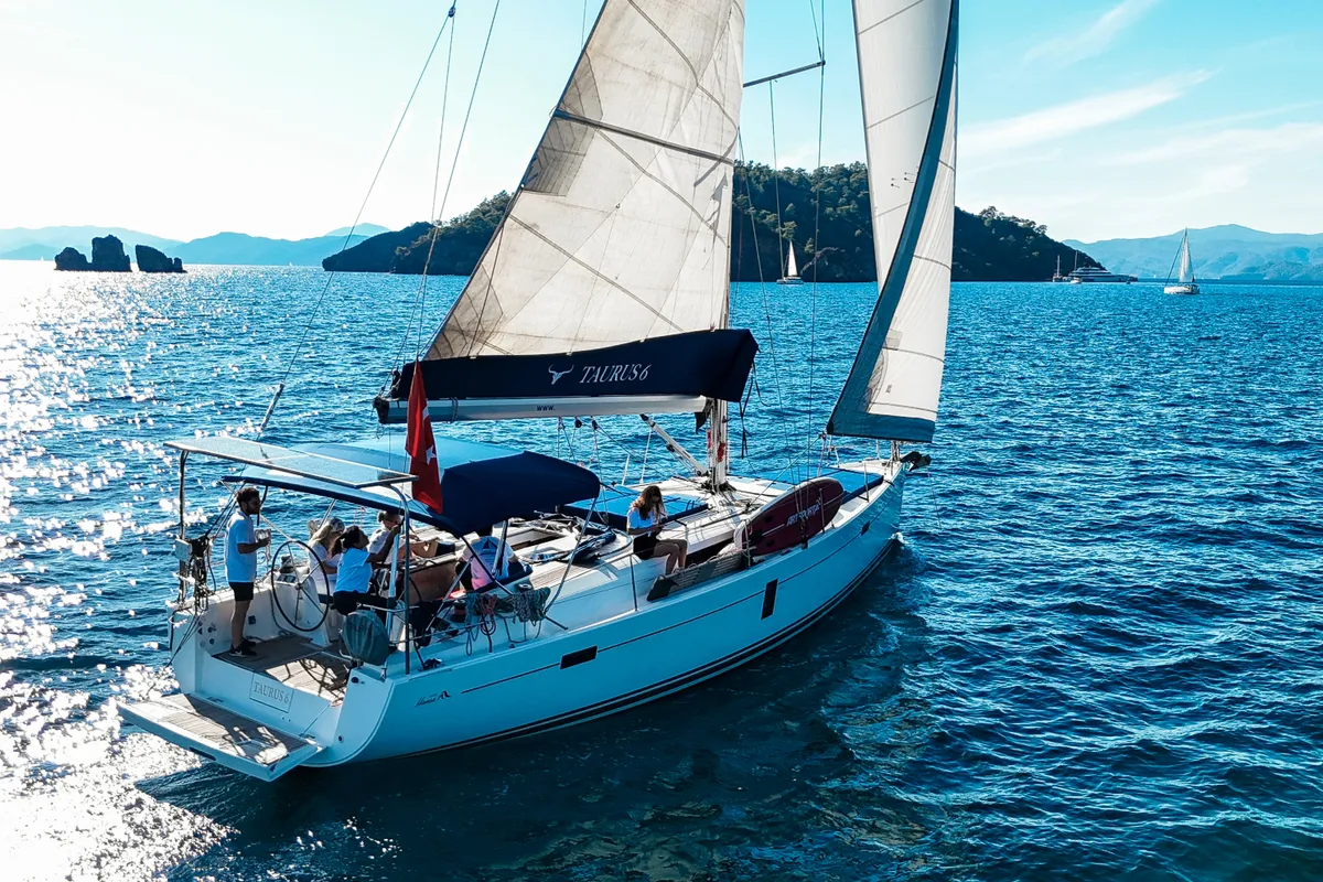 Taurus, a Hanse Yachts Hanse 445 sailboat at Fethiye, Turkey