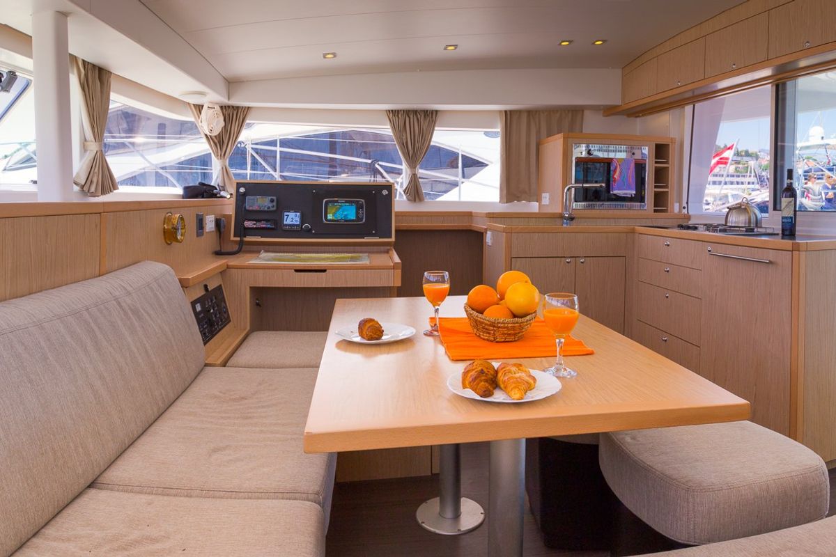 Salon of Sunshine, a Lagoon 400 S2 catamaran at Split, Croatia