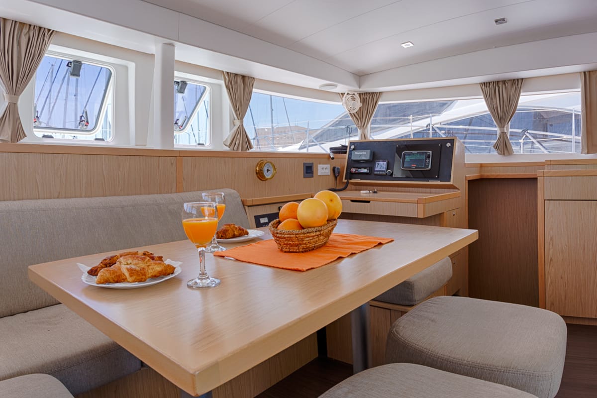 Salon of Sunshine, a Lagoon 400 S2 catamaran at Split, Croatia